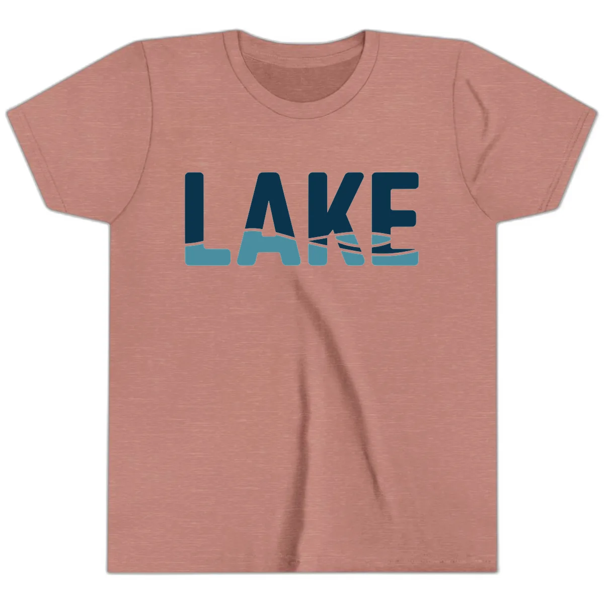Lake Life Typographic Design Youth T-Shirt in Heather Mauve