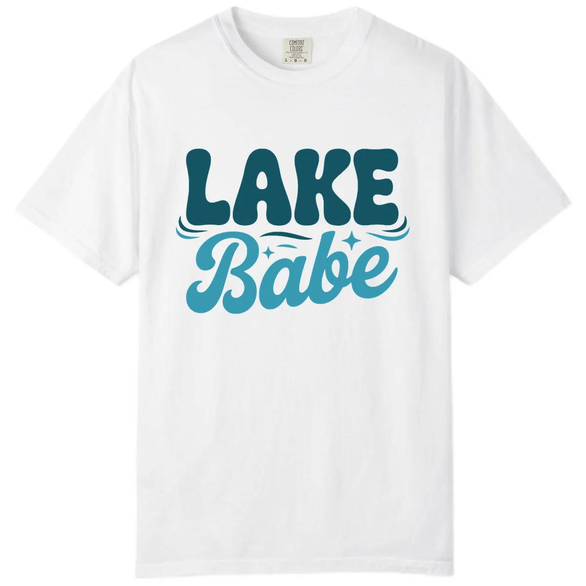Retro Lake Babe Graphic Design Comfort Color in White