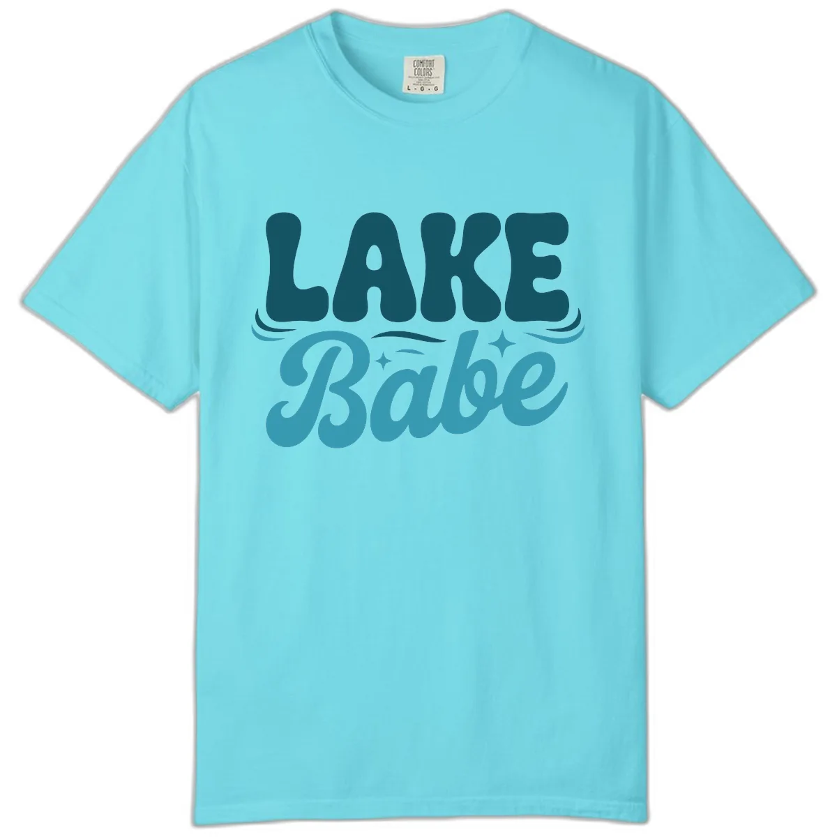 Retro Lake Babe Graphic Design Comfort Color in Lagoon Blue