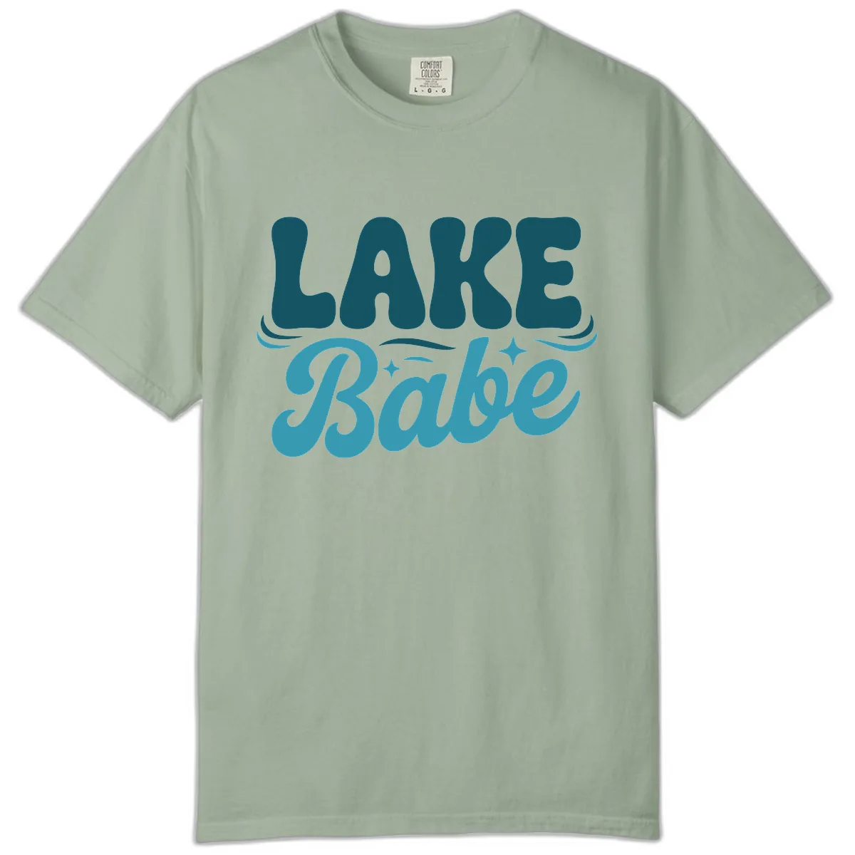 Retro Lake Babe Graphic Design Comfort Color in Bay