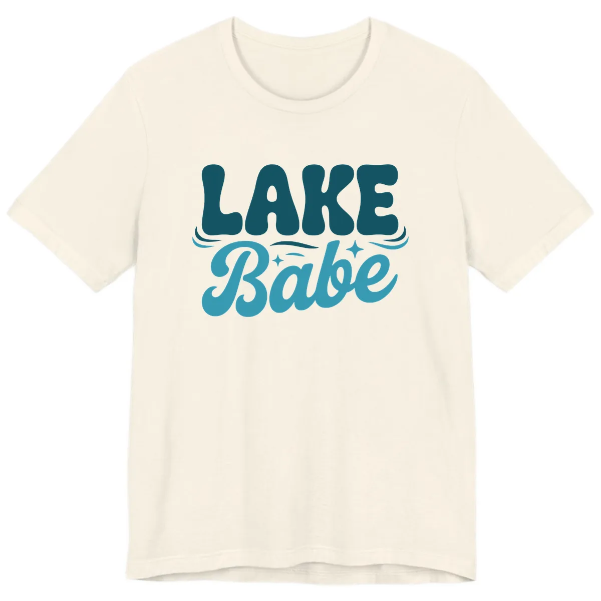 Retro Lake Babe Graphic Design Premium T-Shirt in Natural