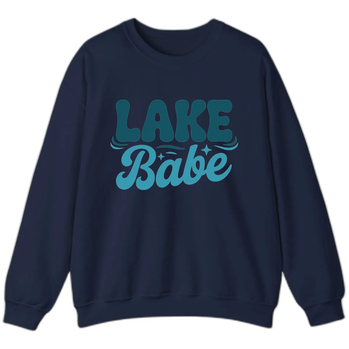 Retro Lake Babe Graphic Design Sweatshirt in Navy