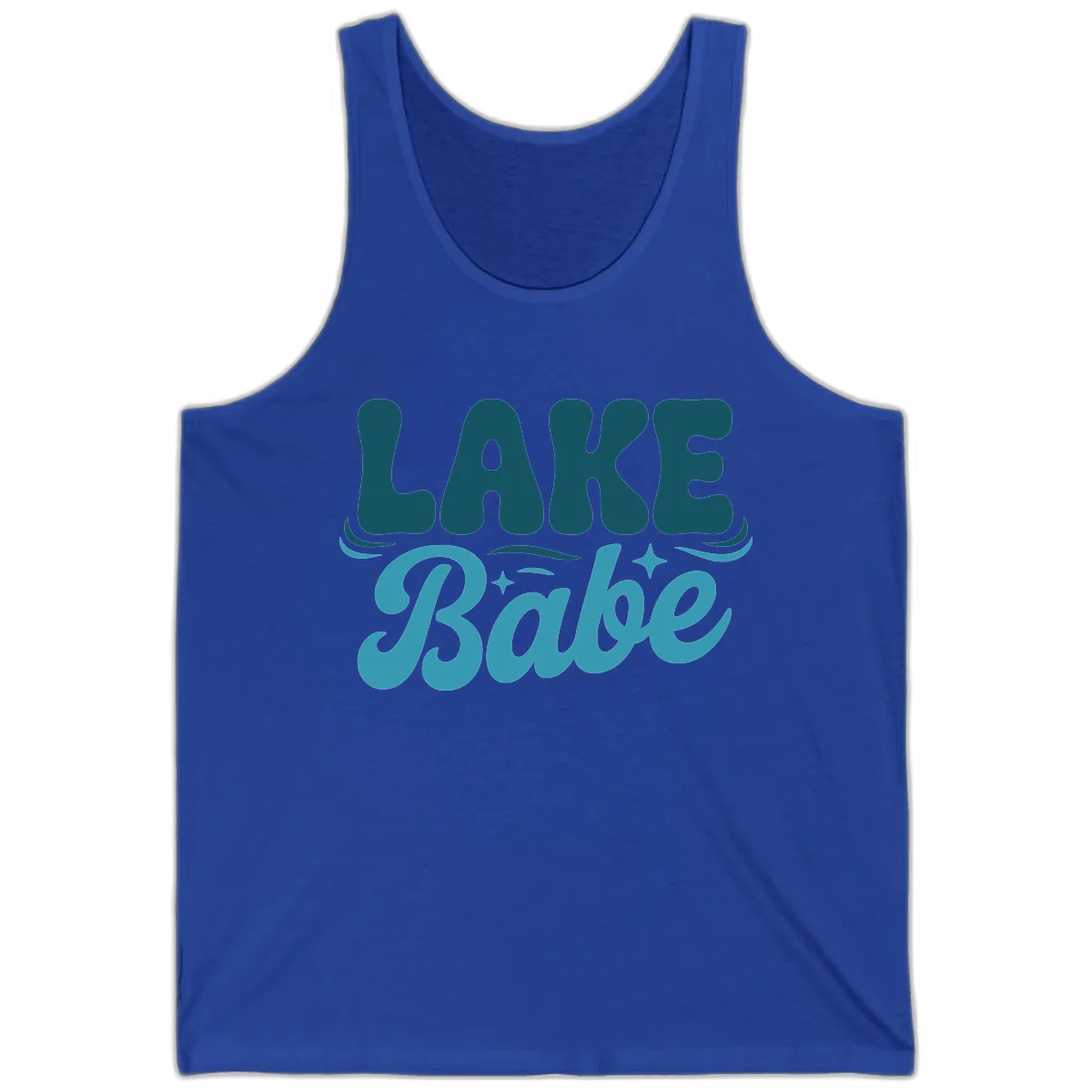 Retro Lake Babe Graphic Design Tank in True Royal