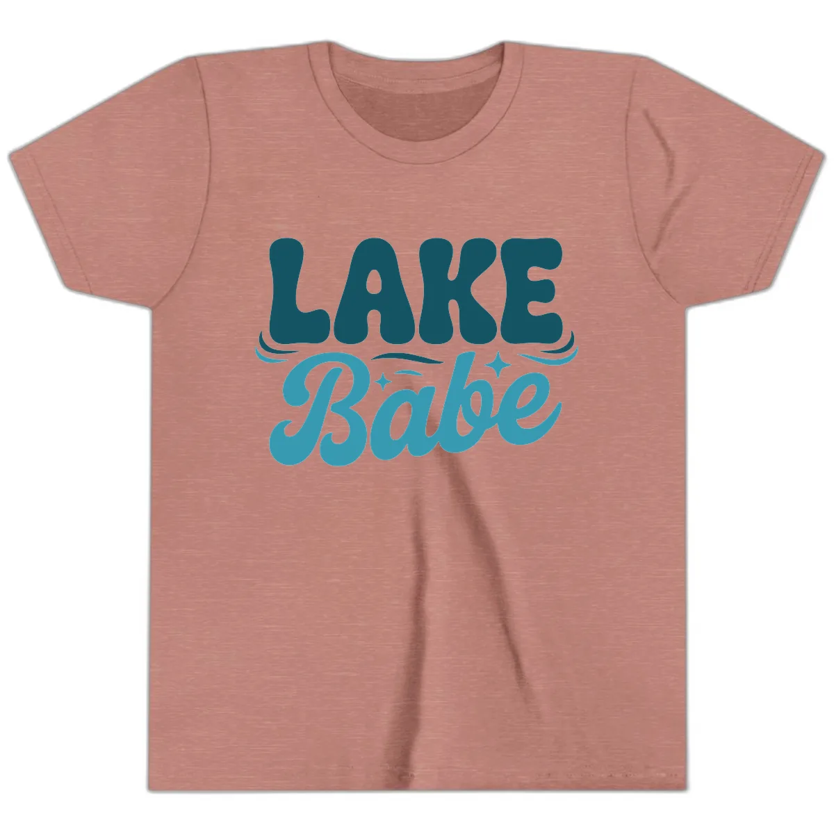 Retro Lake Babe Graphic Design Youth T-Shirt in Heather Mauve