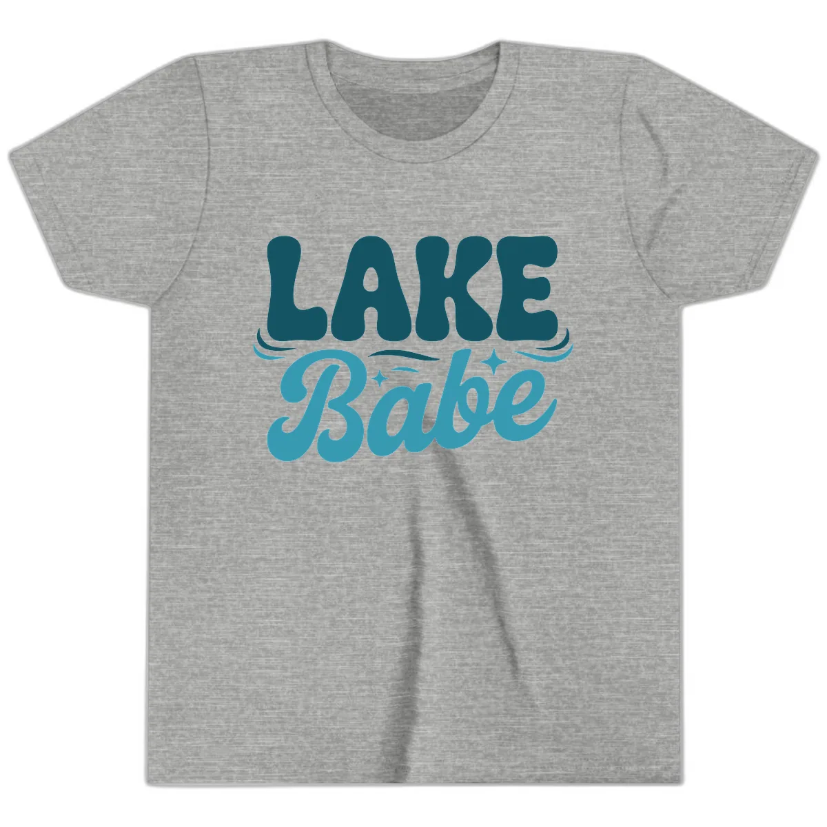 Retro Lake Babe Graphic Design Youth T-Shirt in Athletic Heather