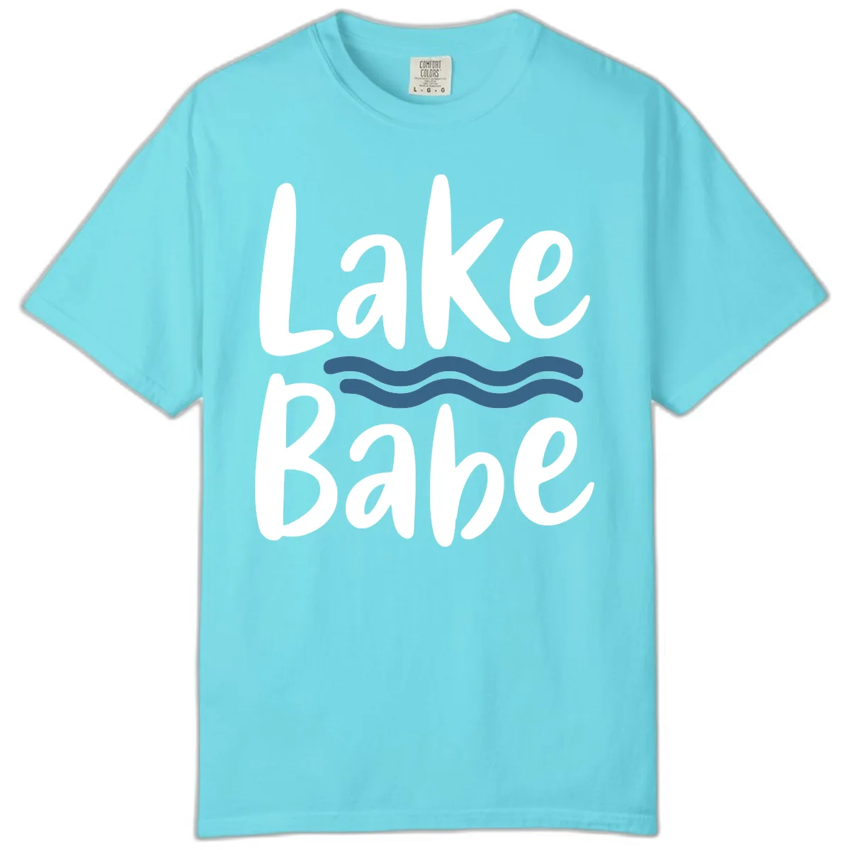 Lake Babe Typography Design Comfort Color in Lagoon Blue