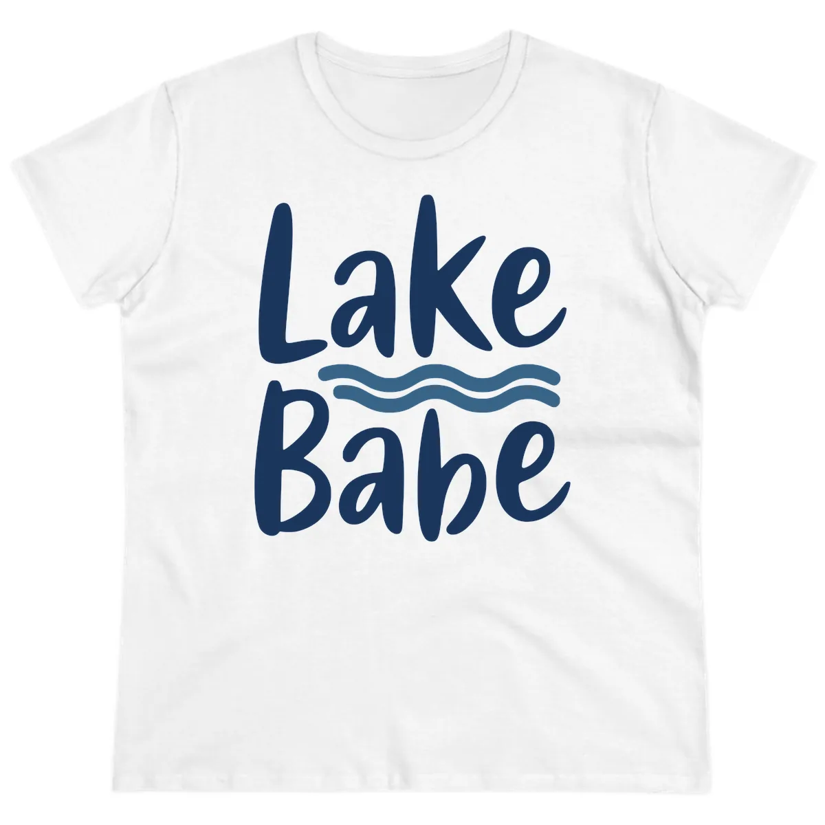 Lake Babe Typography Design Ladies Tee in White