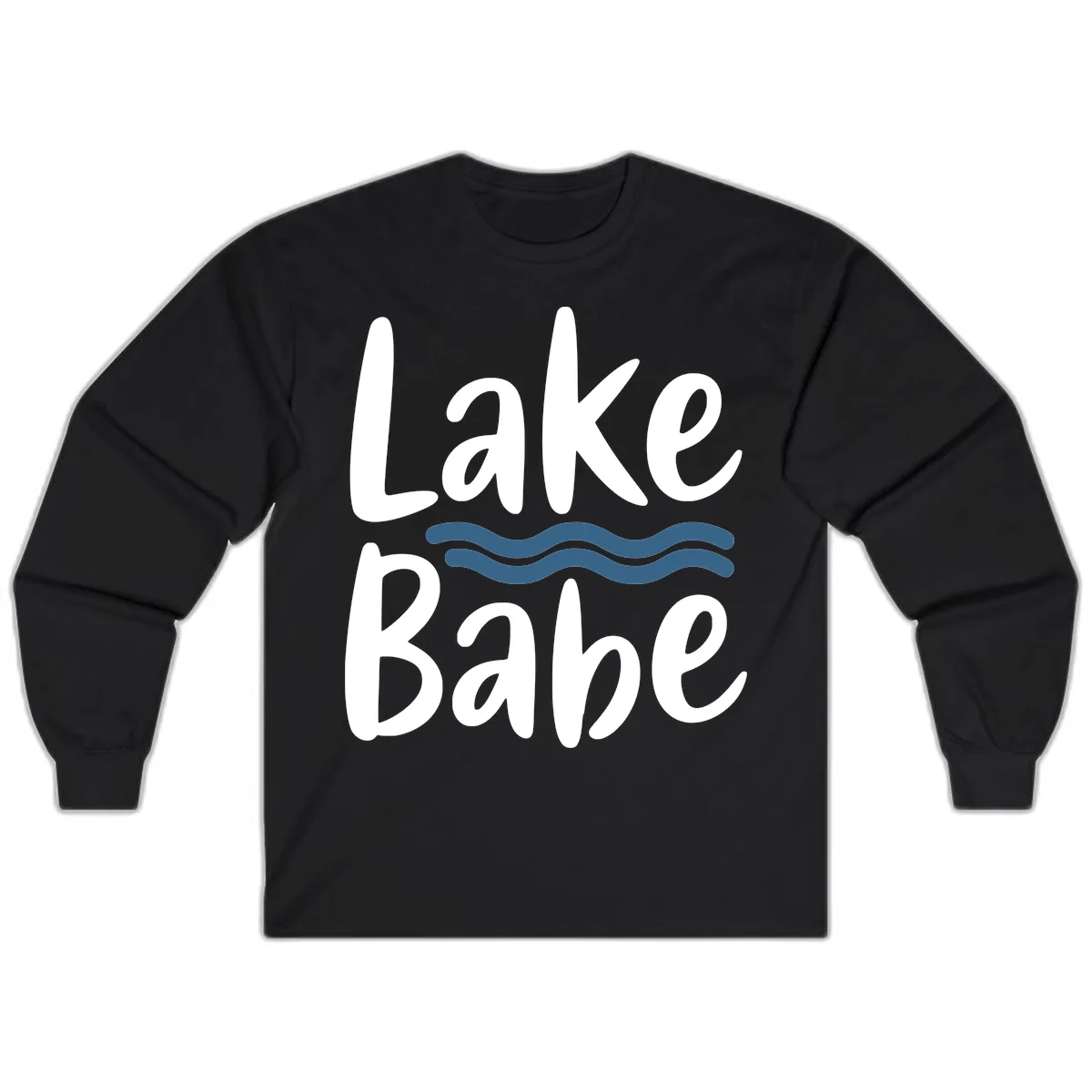 Lake Babe Typography Design Long Sleeve in Black