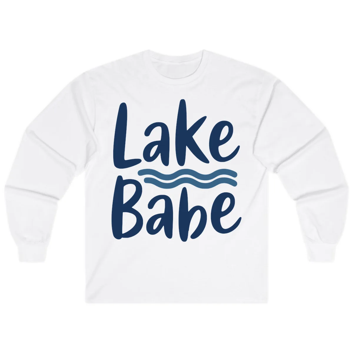 Lake Babe Typography Design Long Sleeve in White