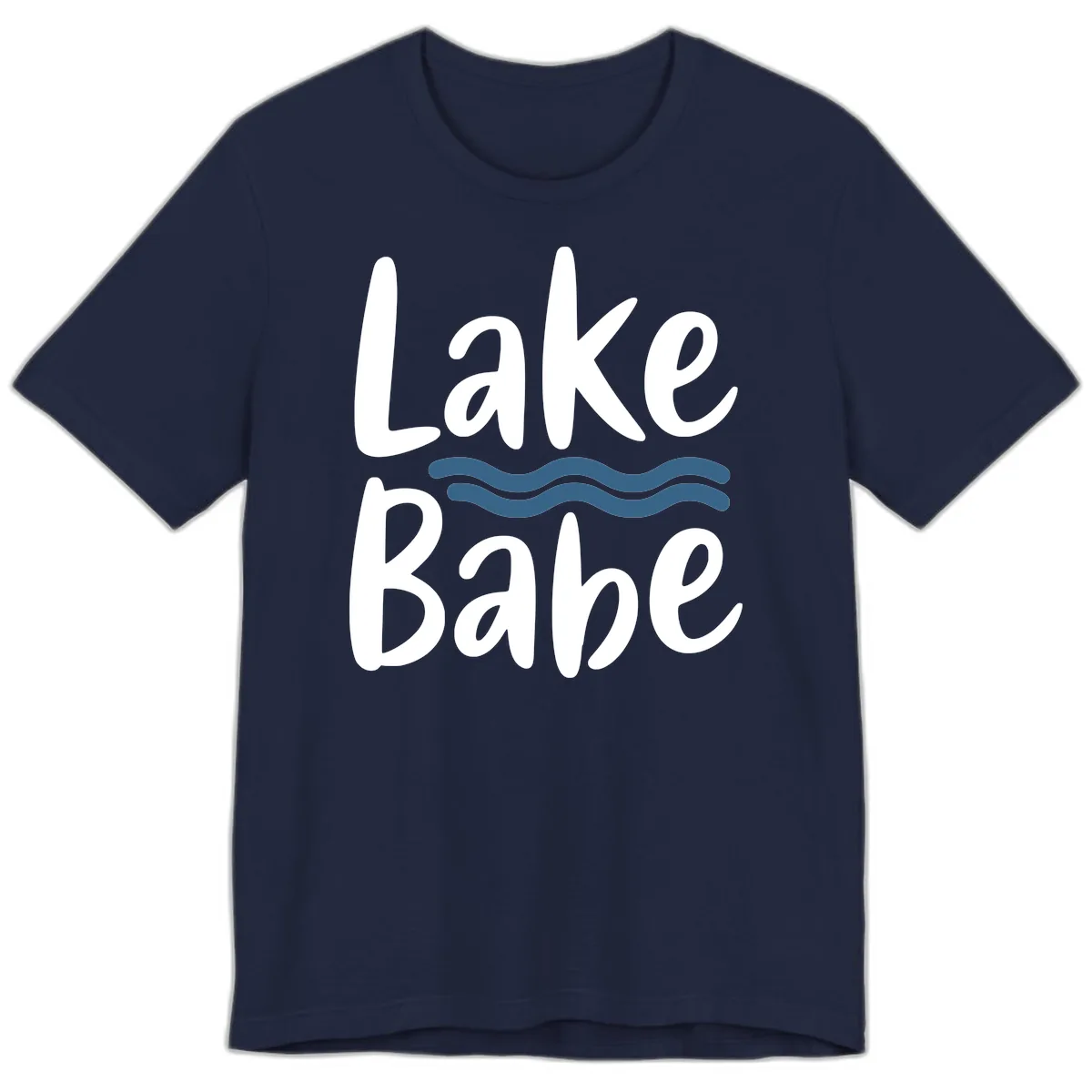 Lake Babe Typography Design Premium T-Shirt in Navy