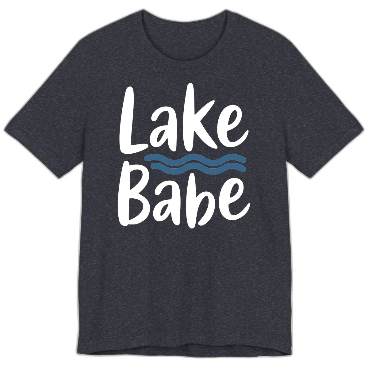 Lake Babe Typography Design Premium T-Shirt in Heather Navy