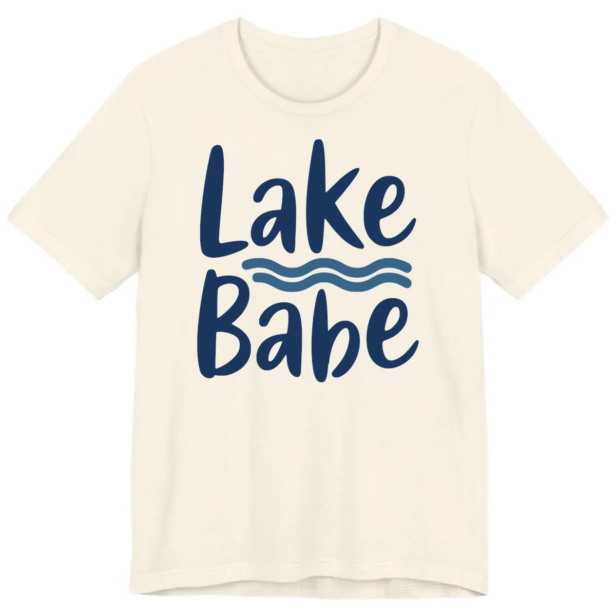 Lake Babe Typography Design Premium T-Shirt in Natural
