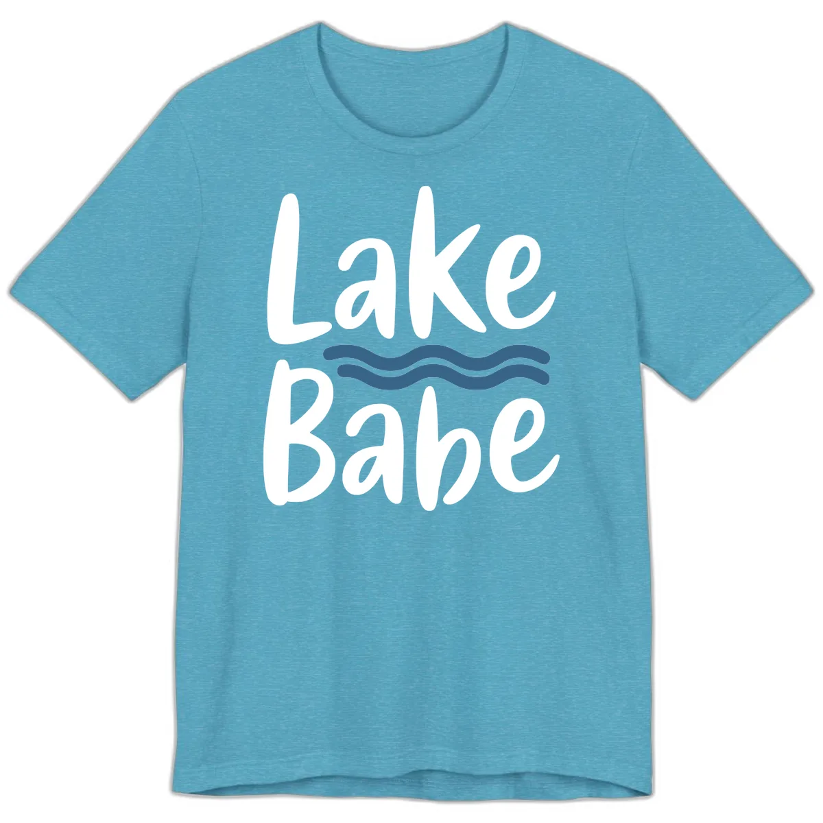 Lake Babe Typography Design Premium T-Shirt in Heather Aqua