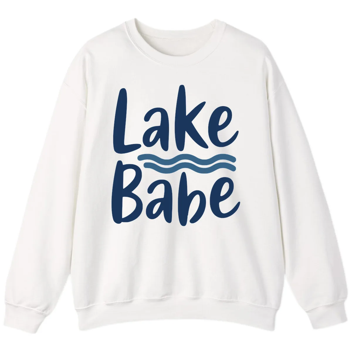 Lake Babe Typography Design Sweatshirt in White