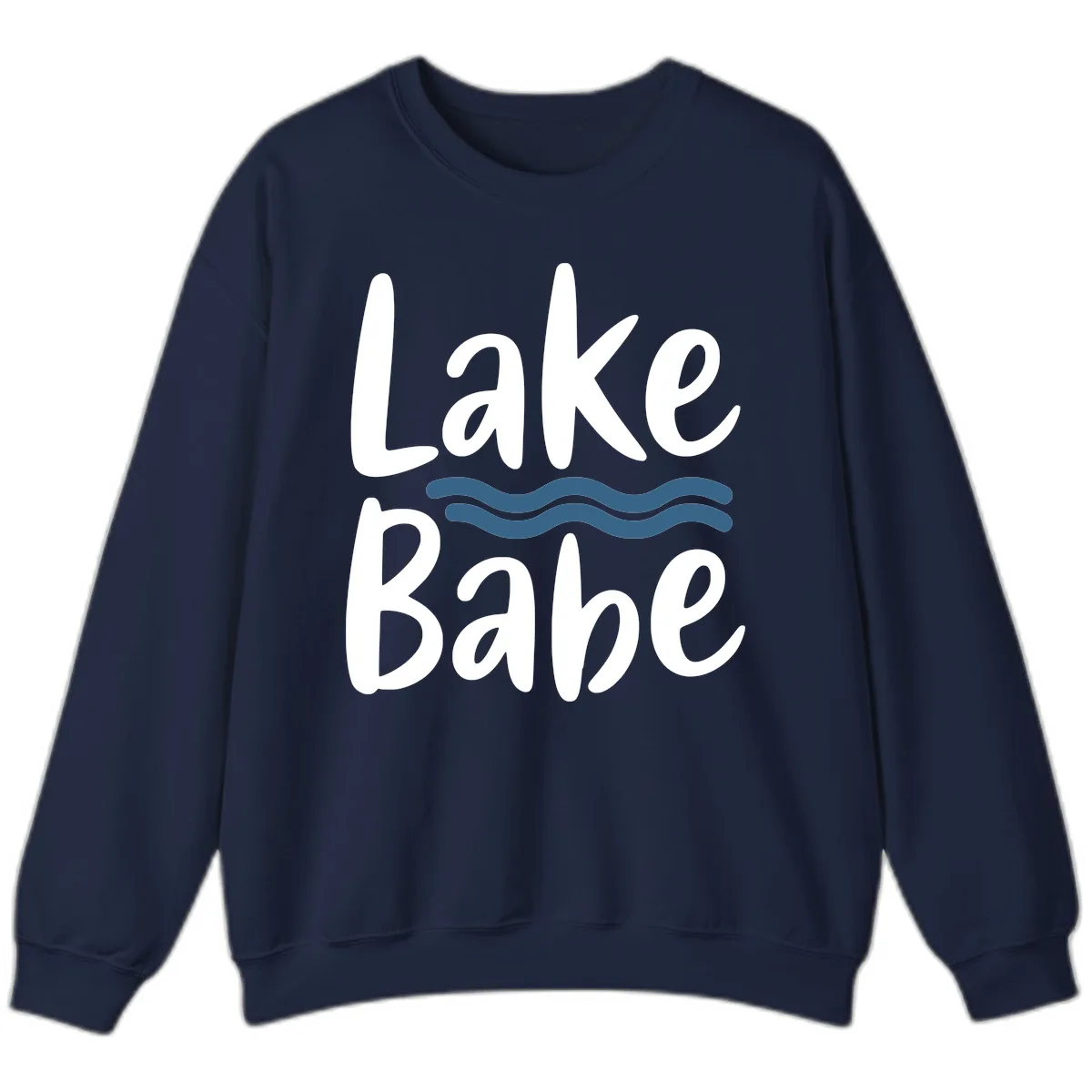 Lake Babe Typography Design Sweatshirt in Navy