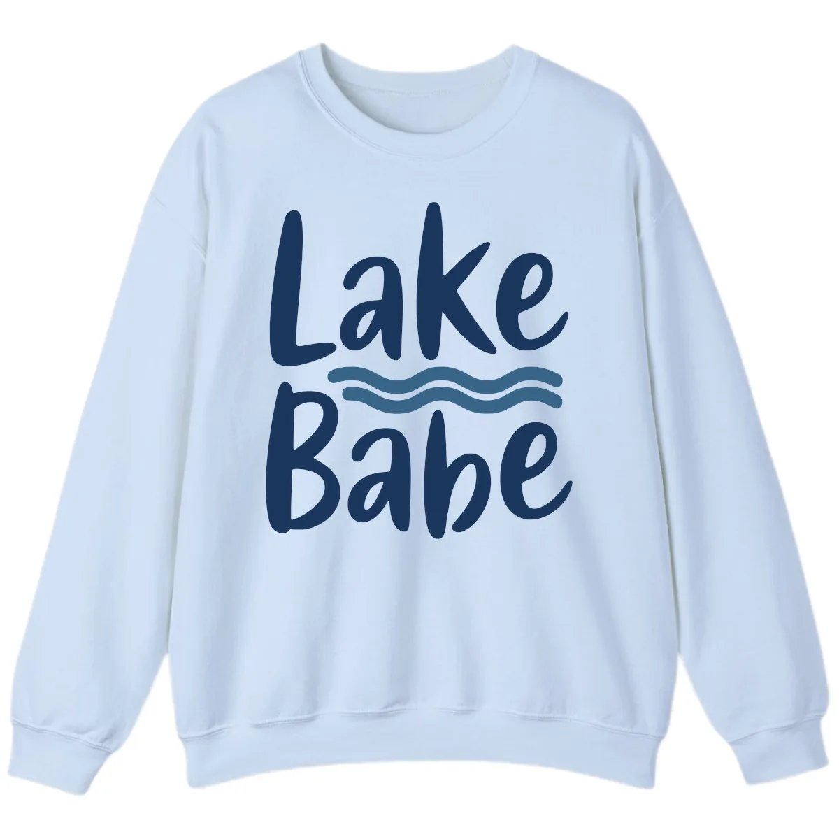 Lake Babe Typography Design Sweatshirt in Light Blue