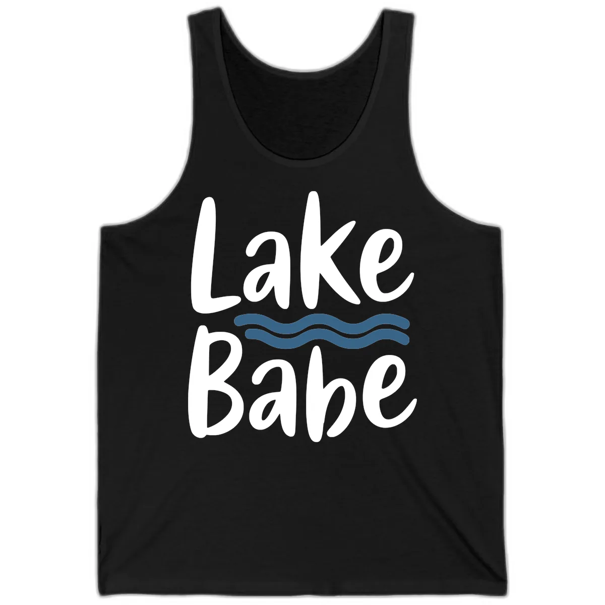 Lake Babe Typography Design Tank in Black