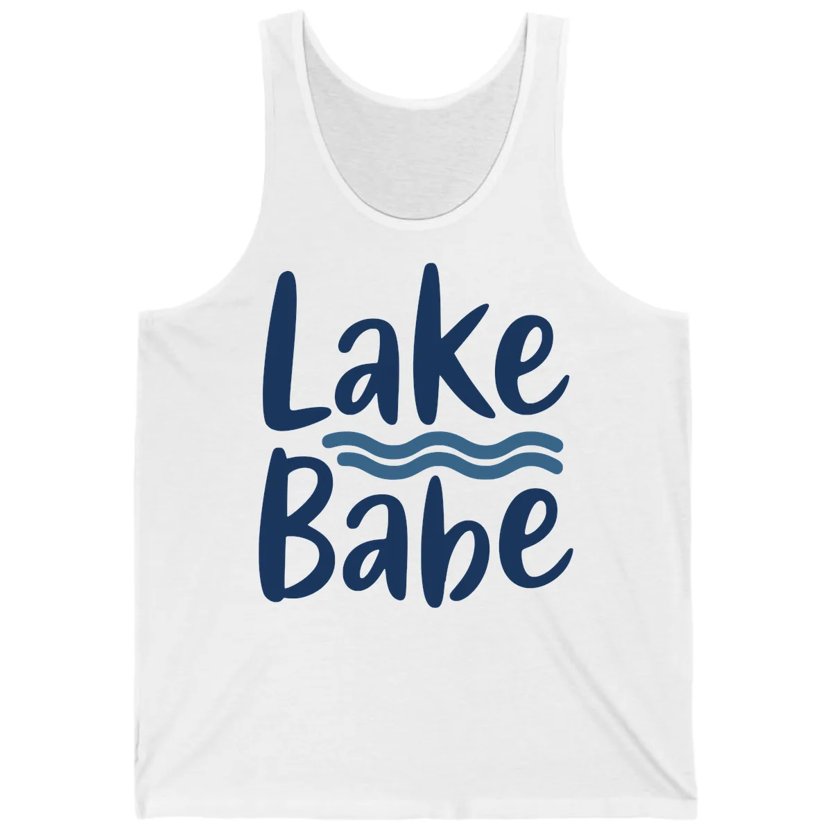 Lake Babe Typography Design Tank in White