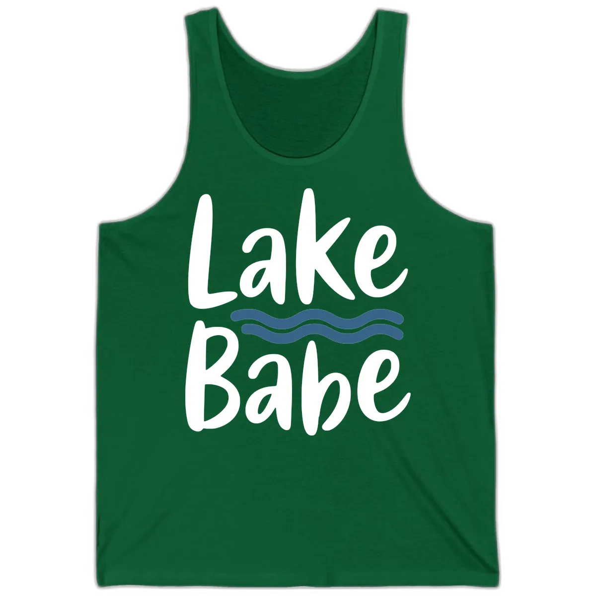 Lake Babe Typography Design Tank in Kelly