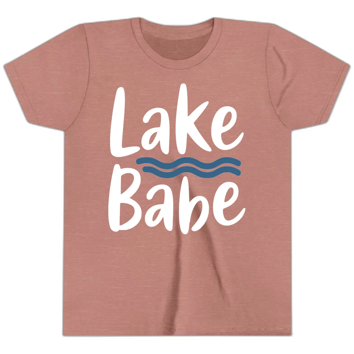 Lake Babe Typography Design Youth T-Shirt in Heather Mauve