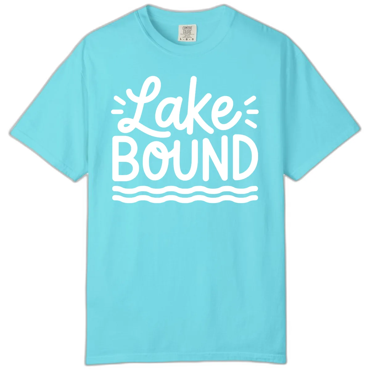 Lake Bound Typography Design Comfort Color in Lagoon Blue