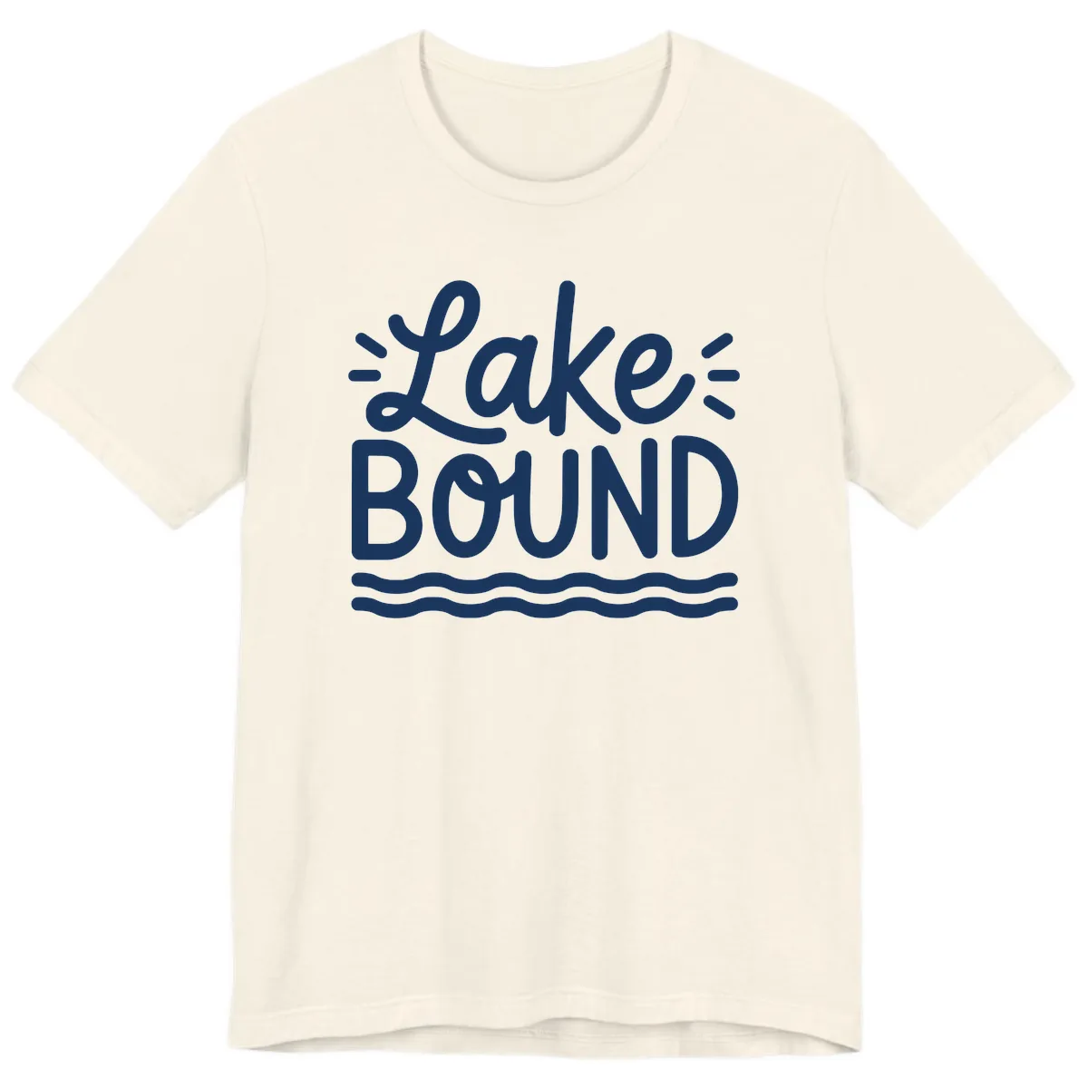 Lake Bound Typography Design Premium T-Shirt in Natural