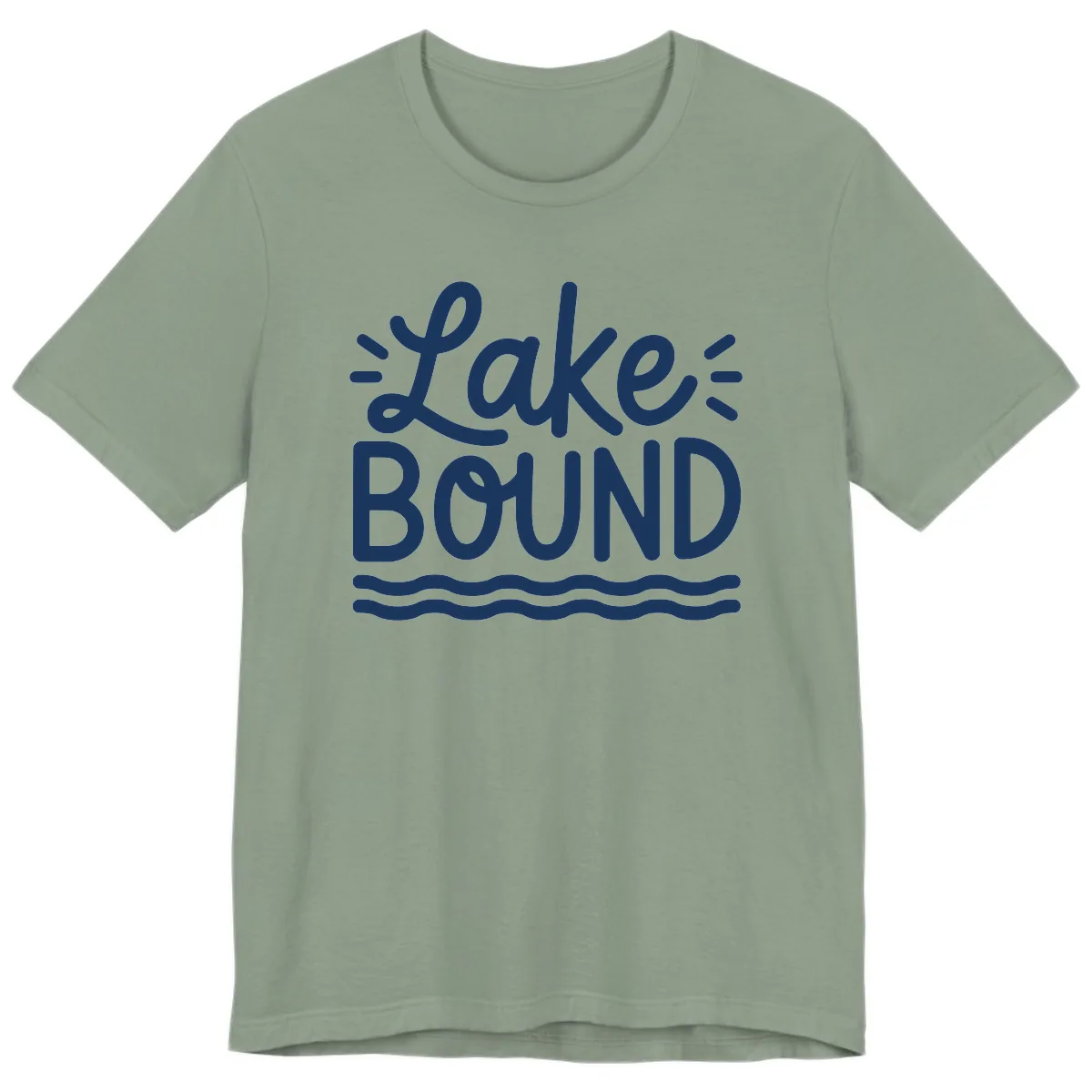 Lake Bound Typography Design Premium T-Shirt in Sage