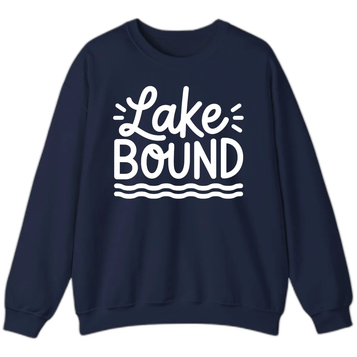 Lake Bound Typography Design Sweatshirt in Navy