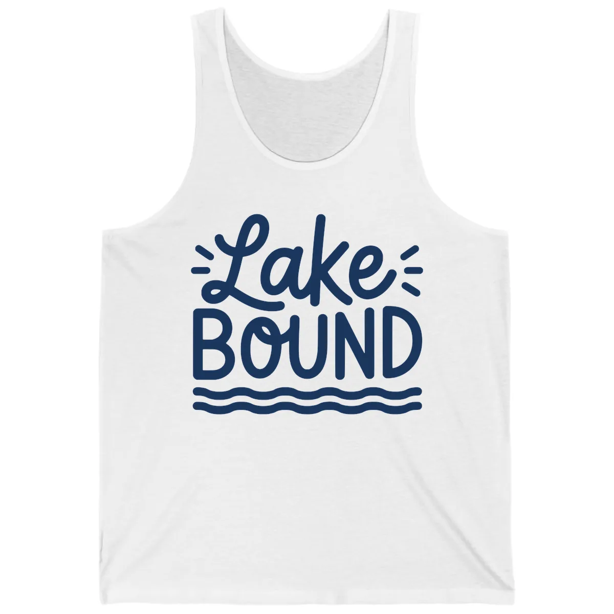 Lake Bound Typography Design Tank in White