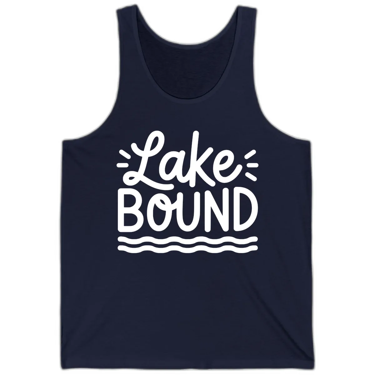 Lake Bound Typography Design Tank in Navy
