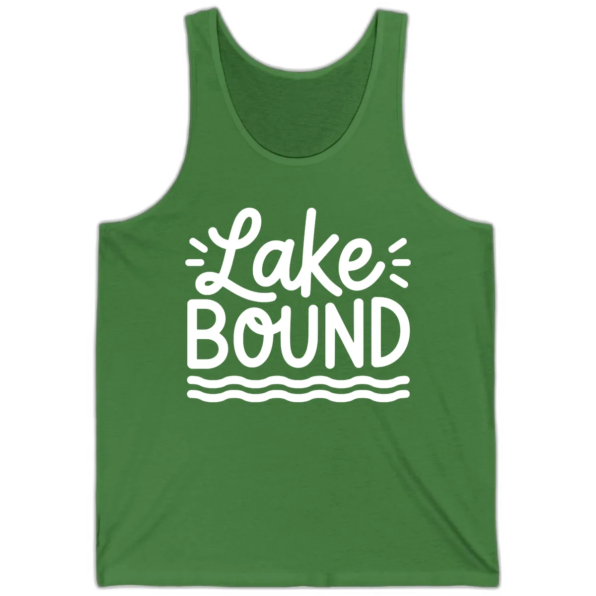 Lake Bound Typography Design Tank in Leaf