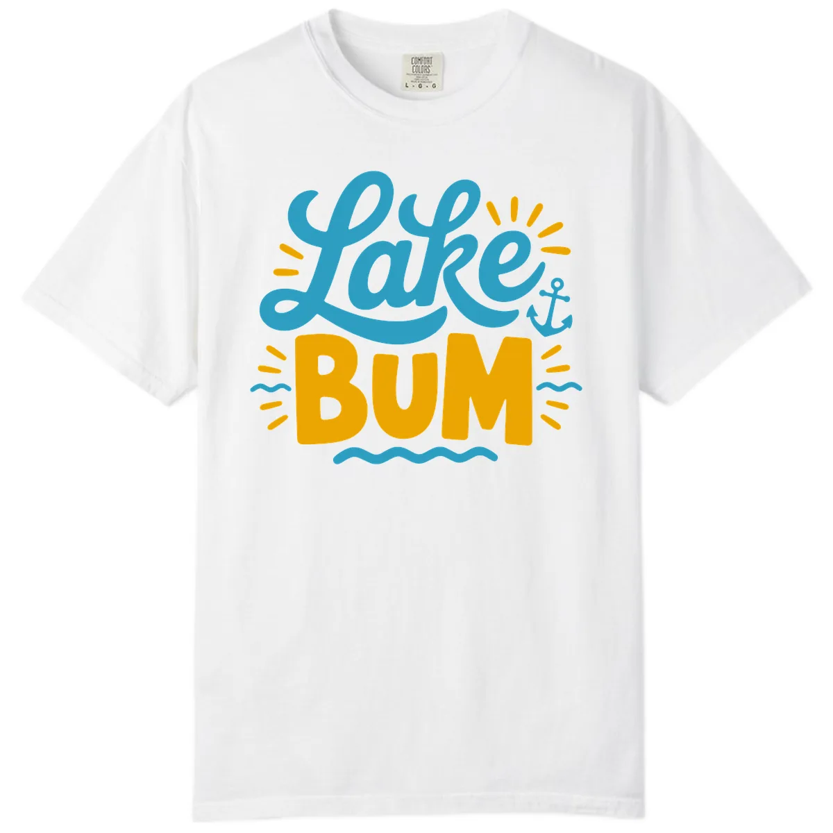 Lake Bum Typography Design Comfort Color in White