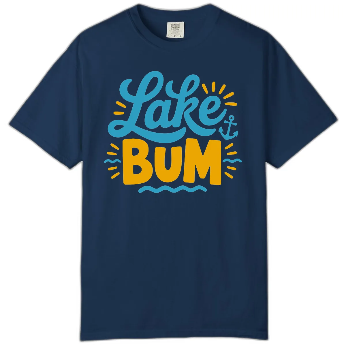 Lake Bum Typography Design Comfort Color in Navy