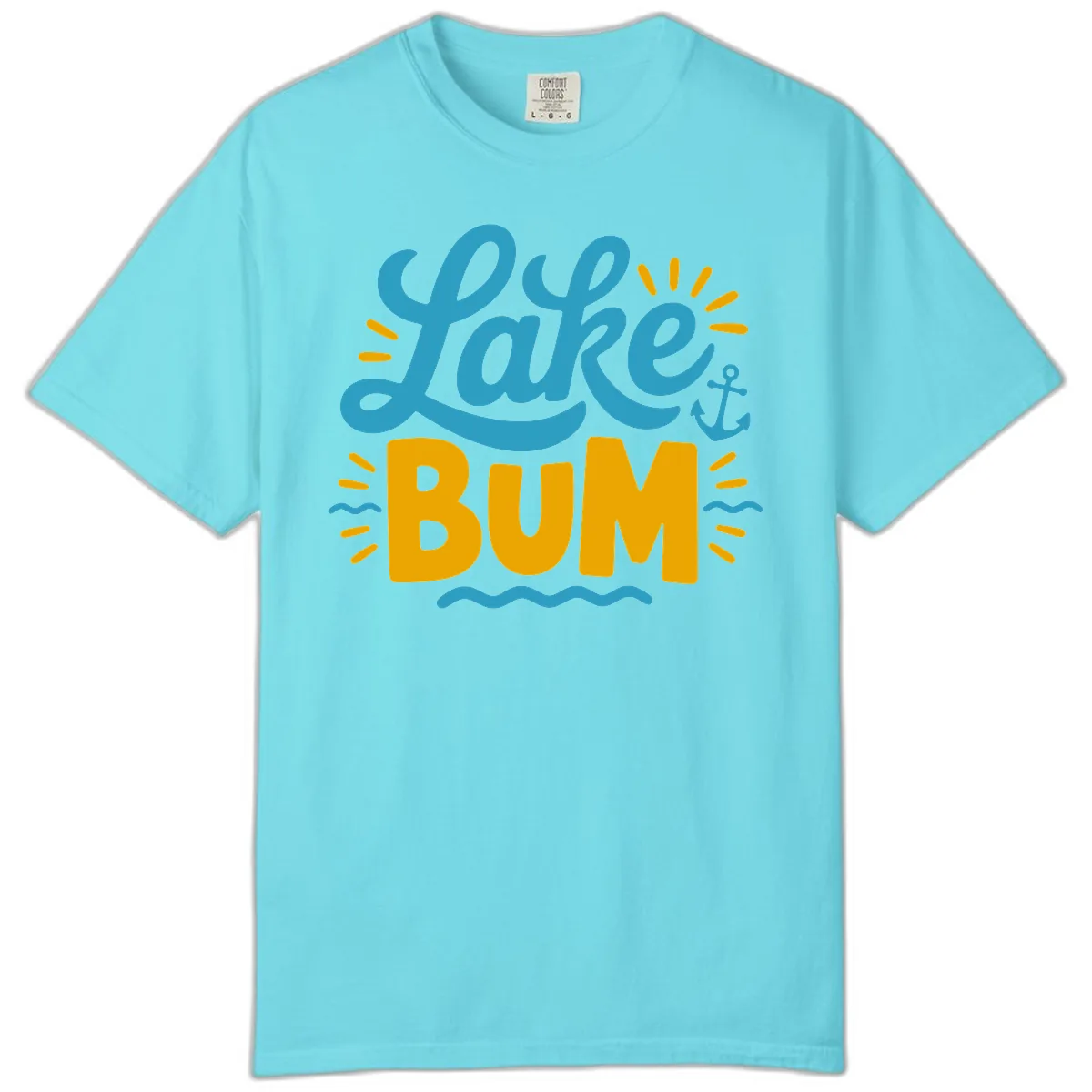 Lake Bum Typography Design Comfort Color in Lagoon Blue