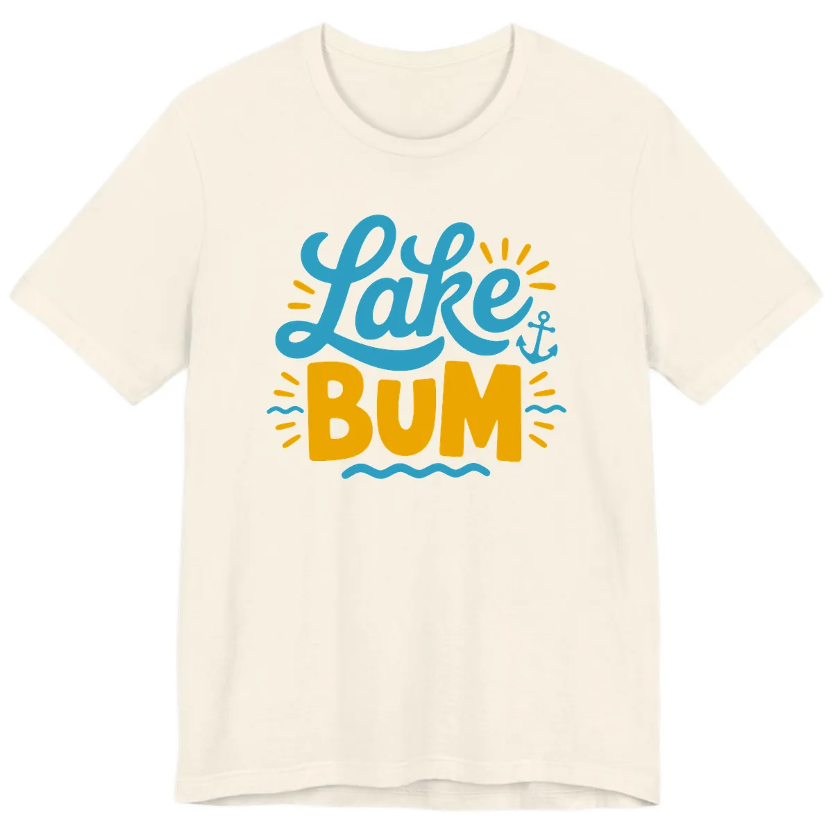 Lake Bum Typography Design Premium T-Shirt in Natural