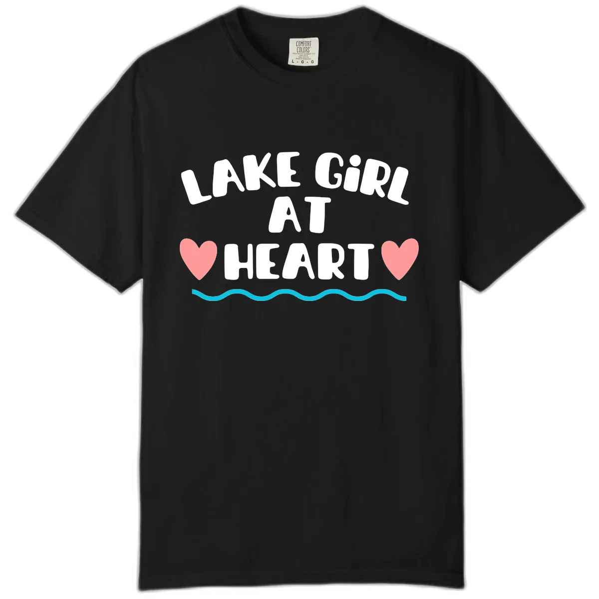Lake Girl At Heart Design Comfort Color in Black
