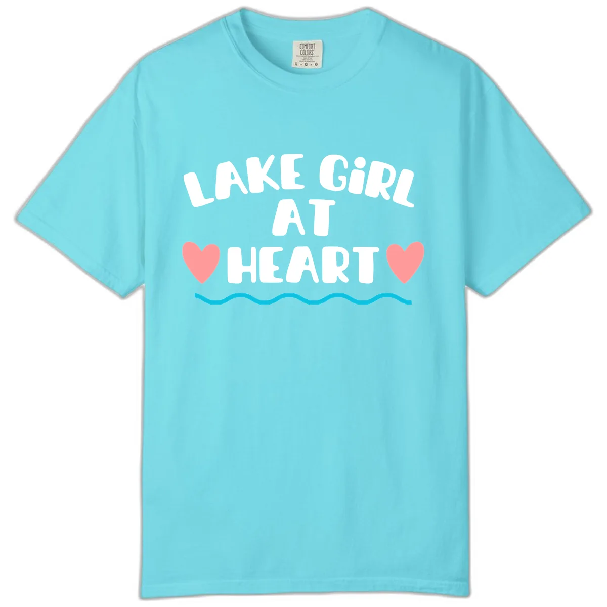 Lake Girl At Heart Design Comfort Color in Lagoon Blue
