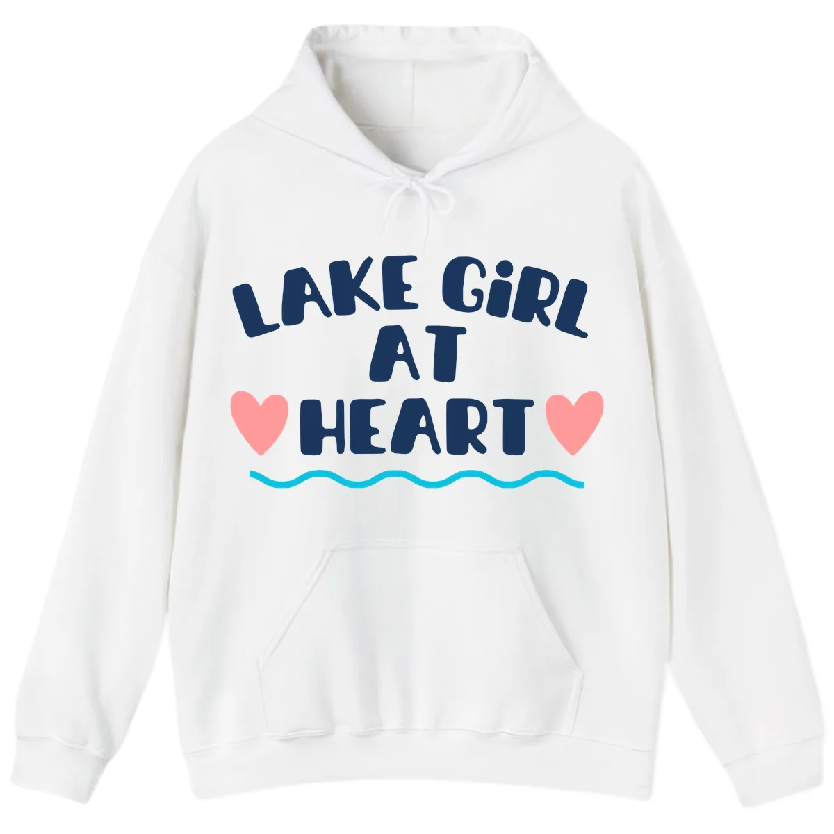 Lake Girl At Heart Design Hoodie in White