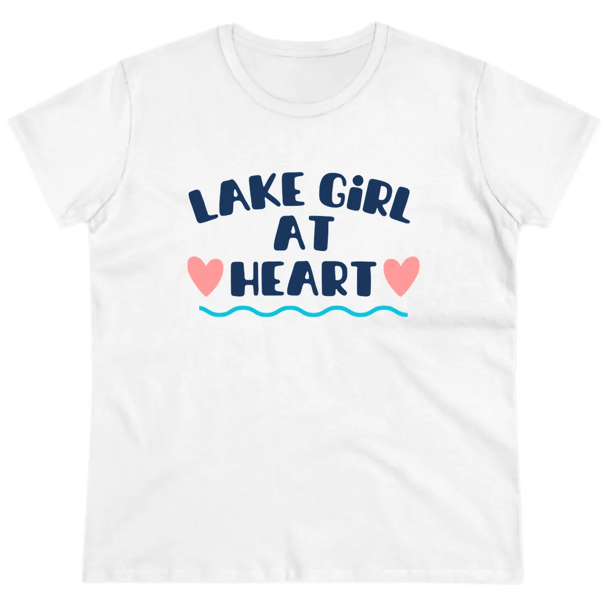 Lake Girl At Heart Design Ladies Tee in White