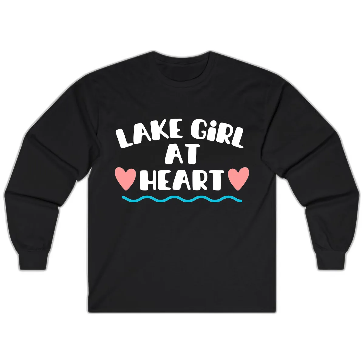 Lake Girl At Heart Design Long Sleeve in Black