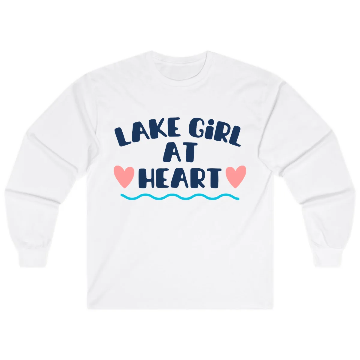 Lake Girl At Heart Design Long Sleeve in White