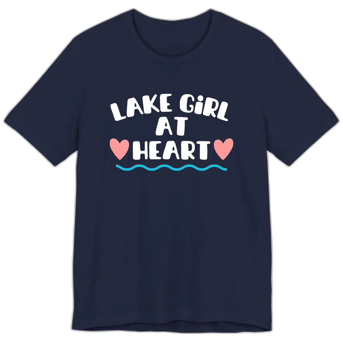Lake Girl At Heart Design Premium T-Shirt in Navy