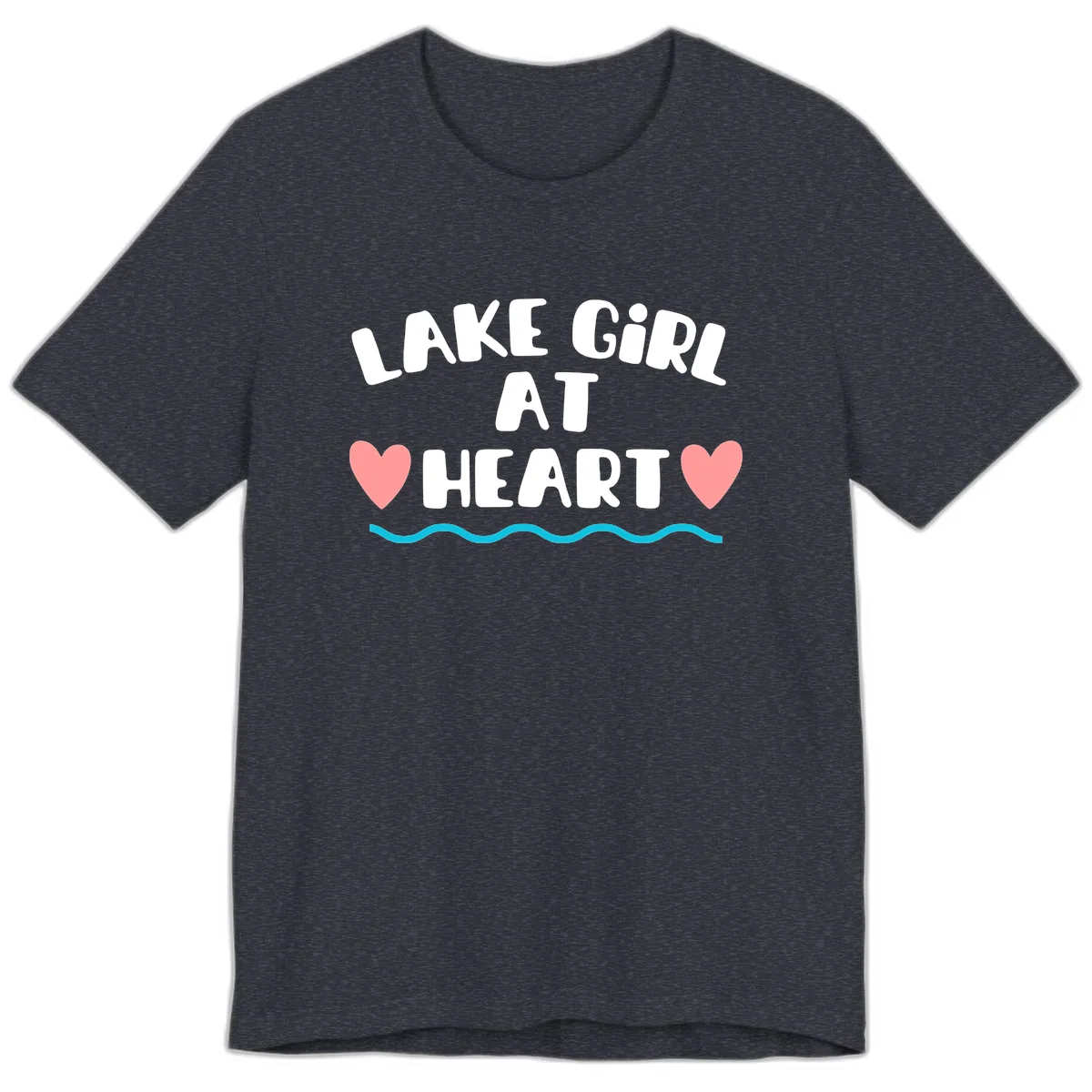 Lake Girl At Heart Design Premium T-Shirt in Heather Navy