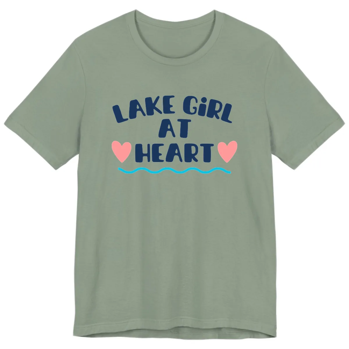 Lake Girl At Heart Design Premium T-Shirt in Sage