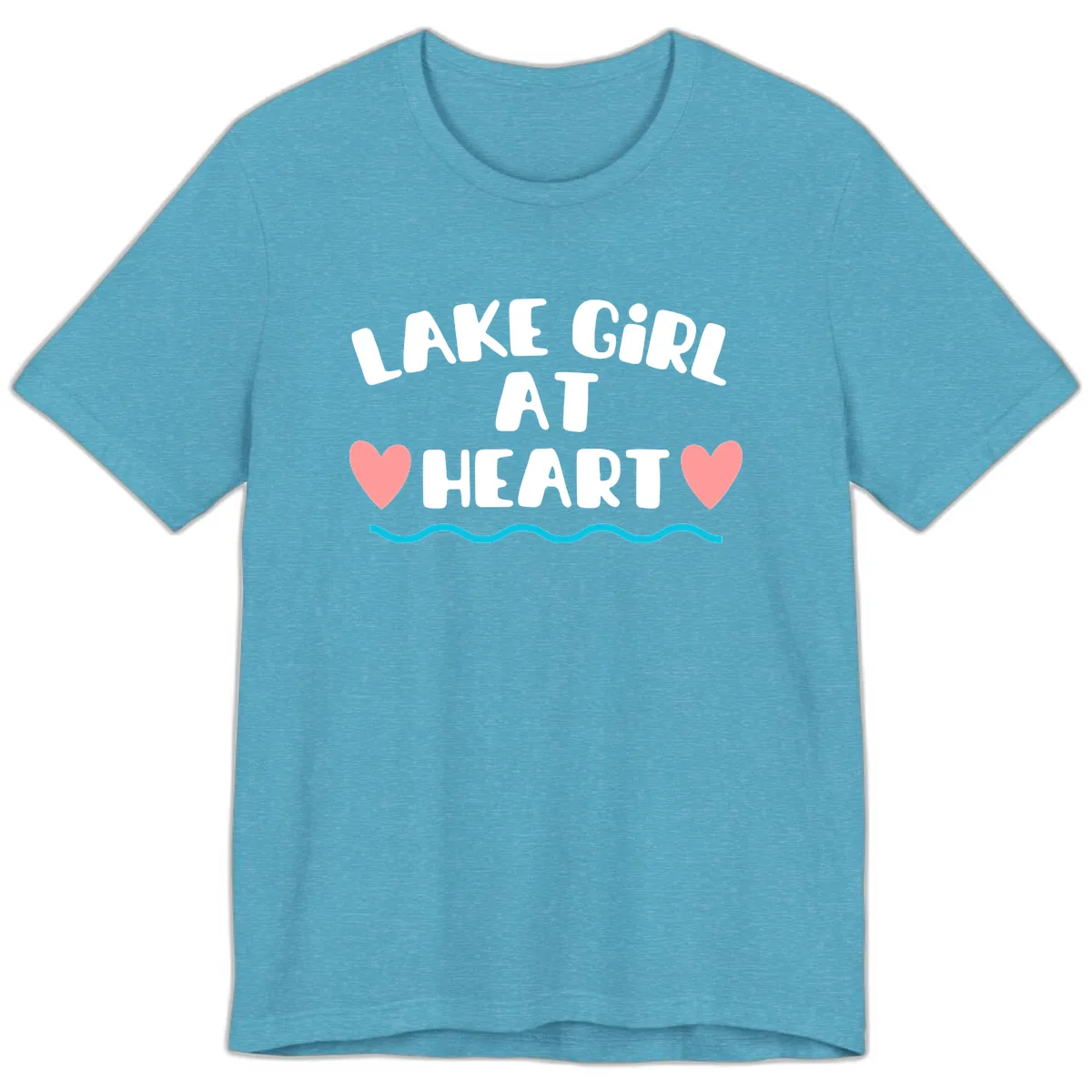 Lake Girl At Heart Design Premium T-Shirt in Heather Aqua