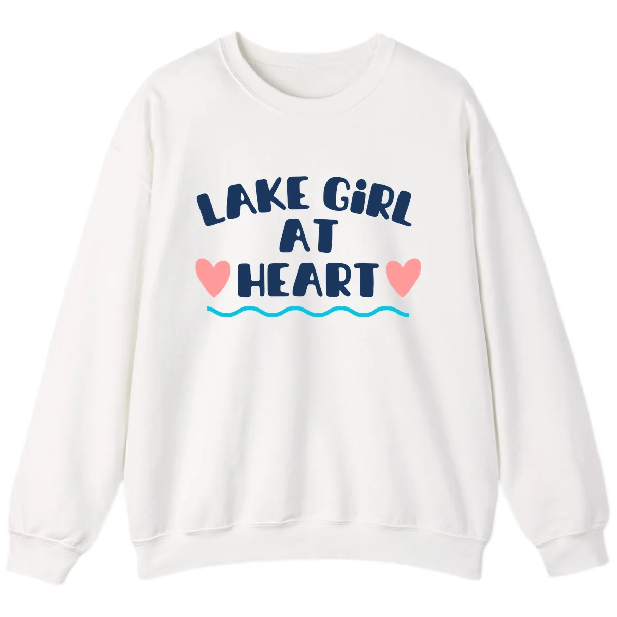 Lake Girl At Heart Design Sweatshirt in White