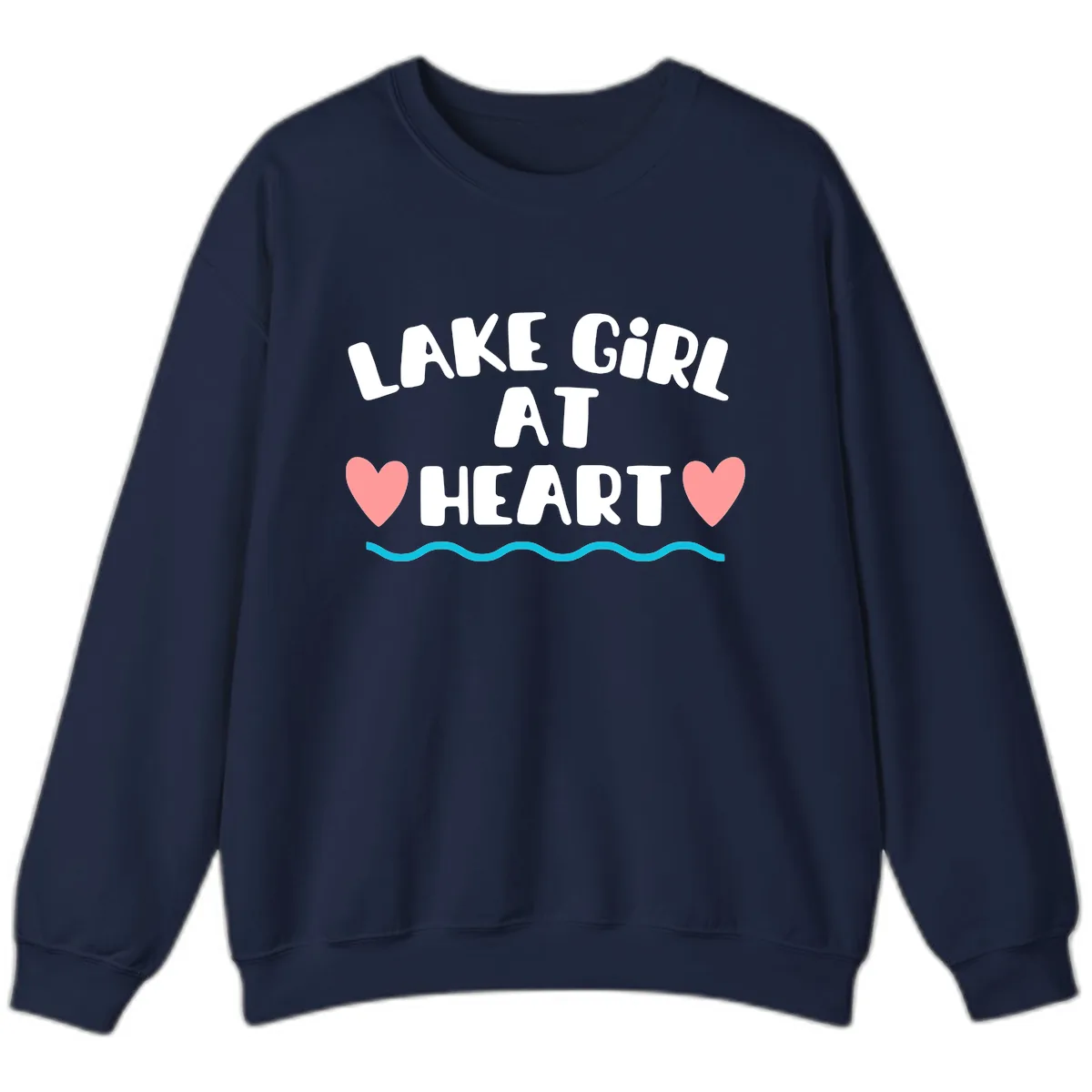 Lake Girl At Heart Design Sweatshirt in Navy