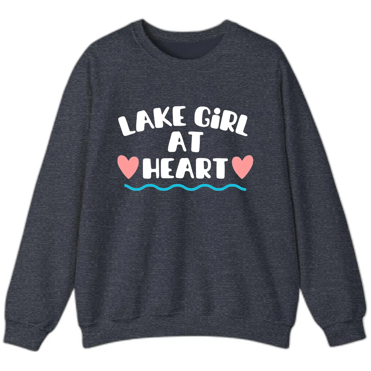 Lake Girl At Heart Design Sweatshirt in Heather Sport Dark Navy