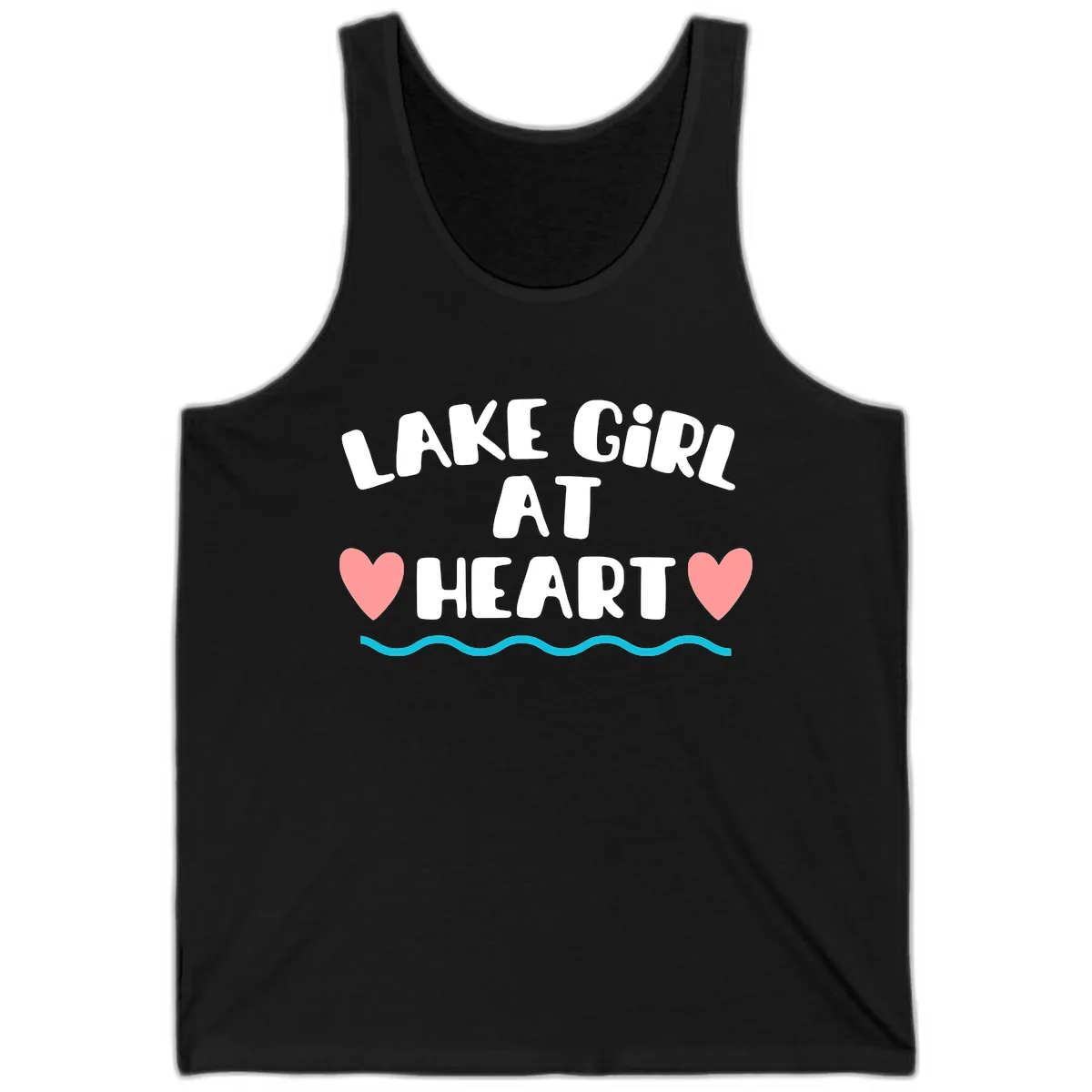 Lake Girl At Heart Design Tank in Black