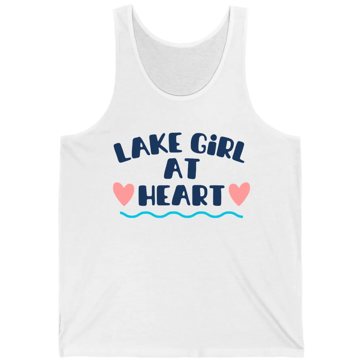 Lake Girl At Heart Design Tank in White